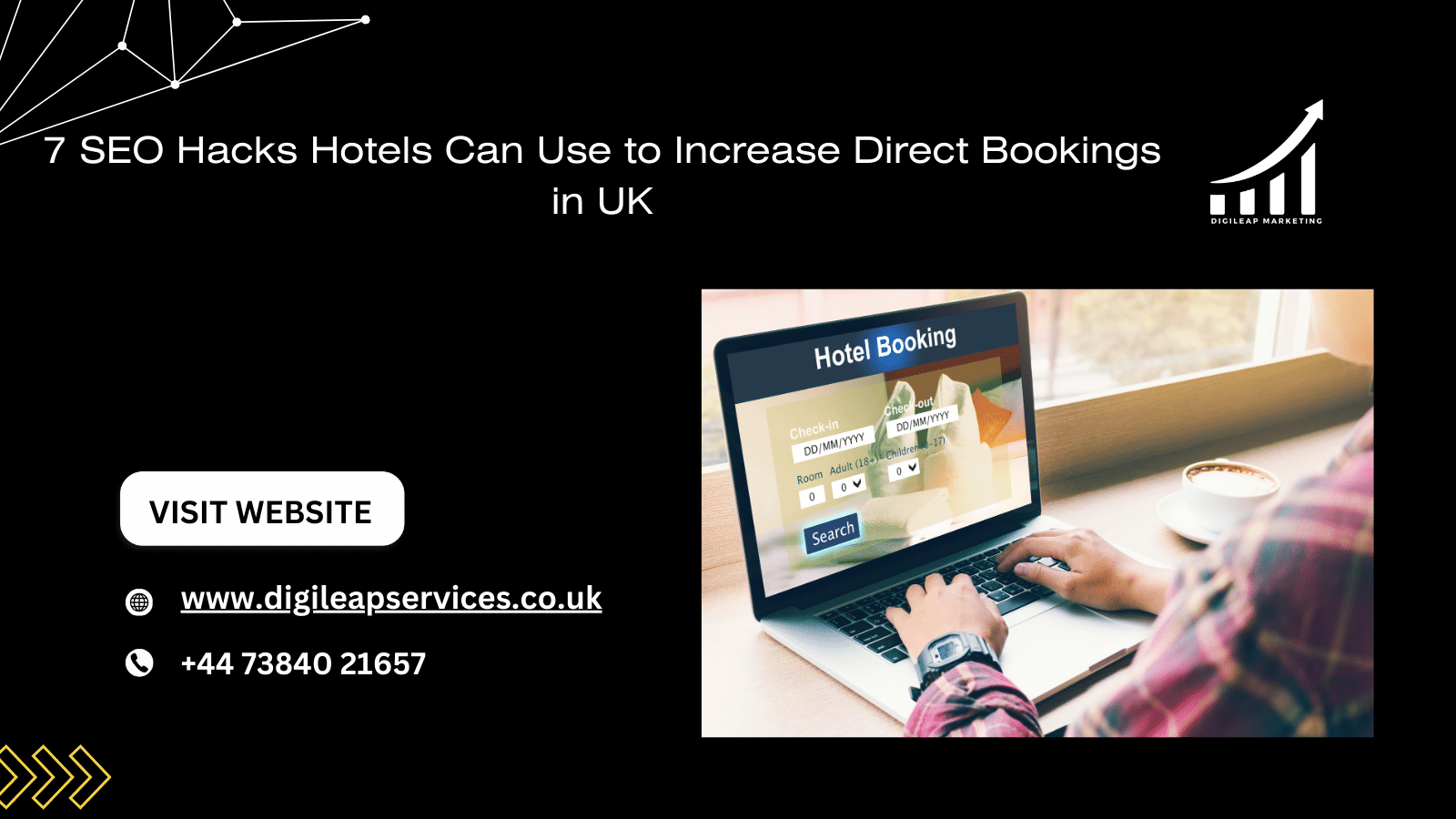 Hotel website analytics showing growth in direct bookings