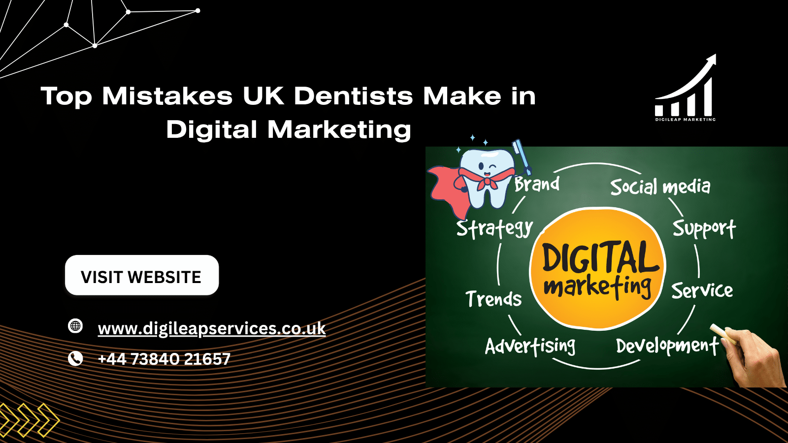 UK dentist reviewing online marketing results in dental clinic